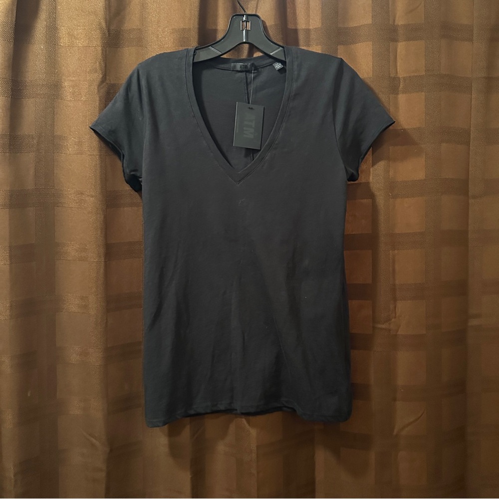 NWT ATM  V-Neck Black Tee size small reg $225 - Picture 7 of 10